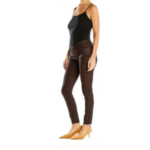JEN7‎ Coated Skinny Ankle Jeans Dark Brown NWOT